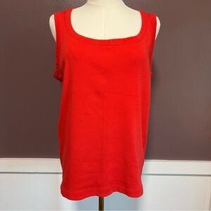 Chico’s Deep Coral Ribbed Tank